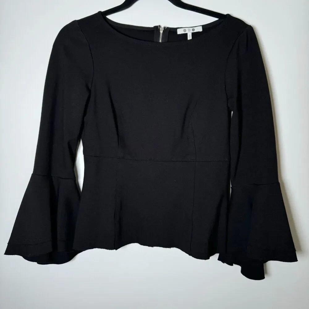 Three Dots Top Womens‎ Small Black Whimsigoth Fairy Artsy Cottagecore Edgy Chic